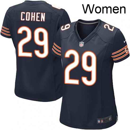 Womens Nike Chicago Bears 29 Tarik Cohen Game Navy Blue Team Color NFL Jersey
